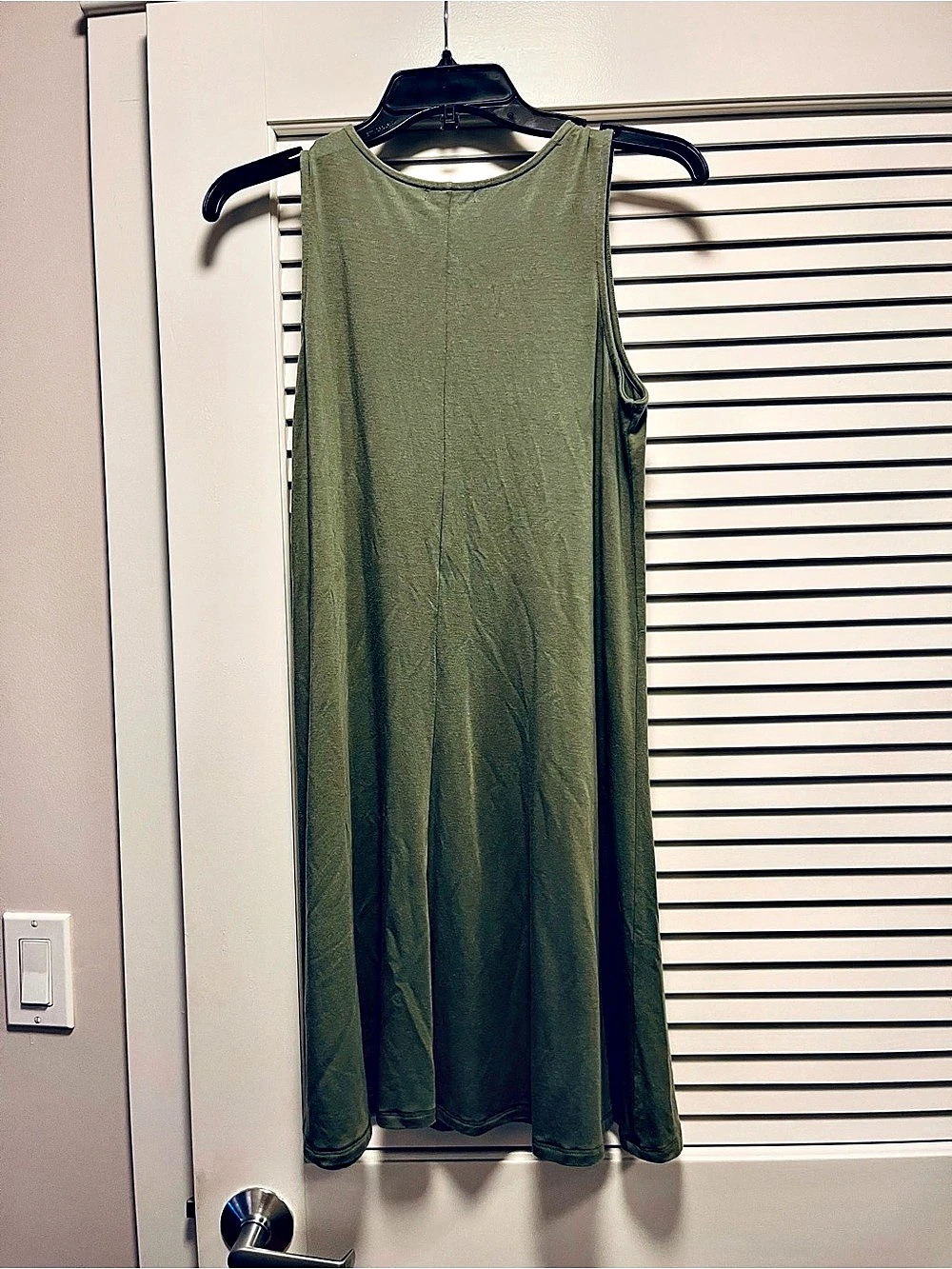 Quince Tencel Jersey Sleeveless Swing Dress in Sage Green Size Medium Travel!! - Picture 3 of 8